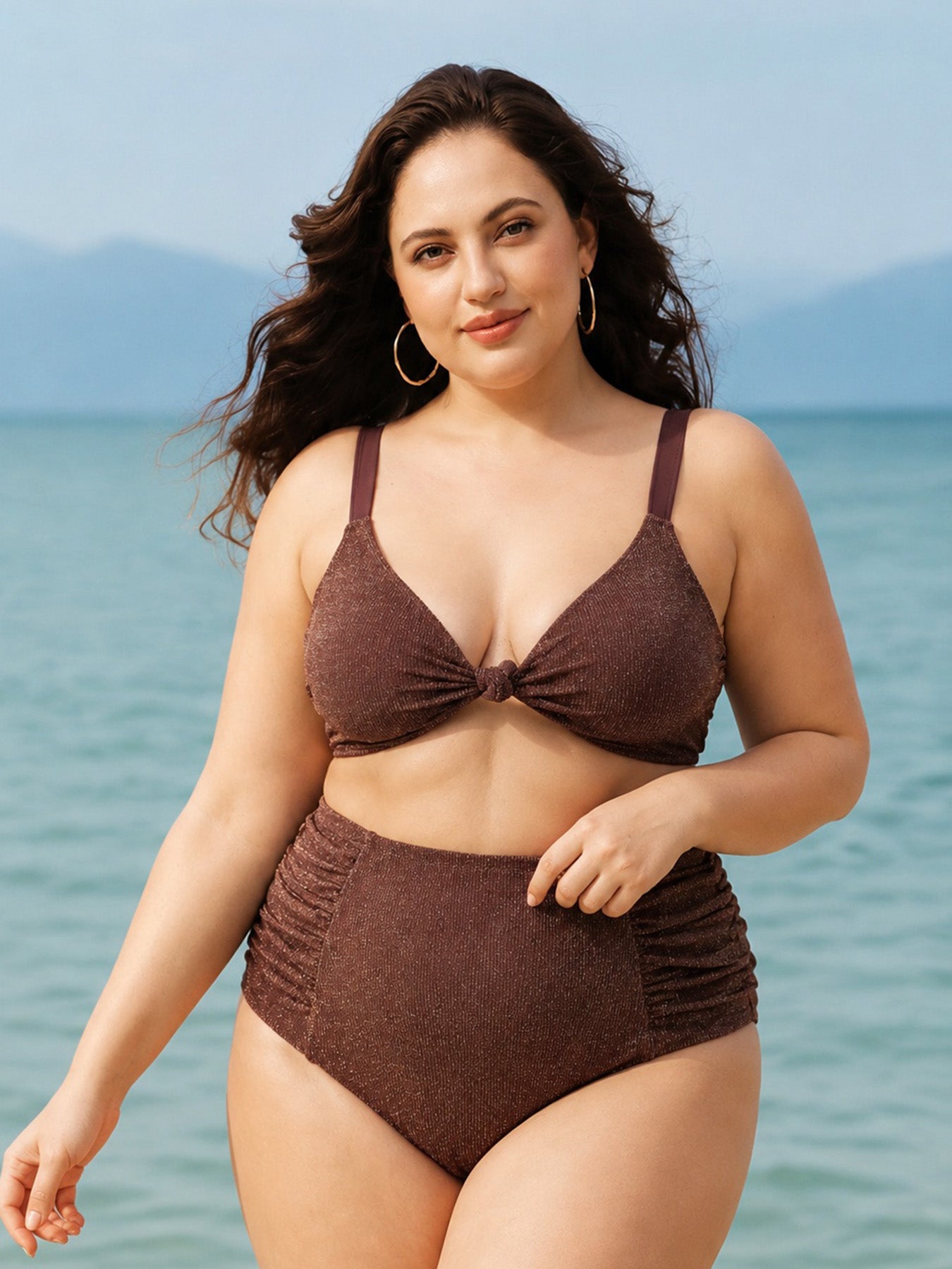 Women Knitted Nylon Bikini Tops Sustainable Plus Size Bikinis - BERLOOK