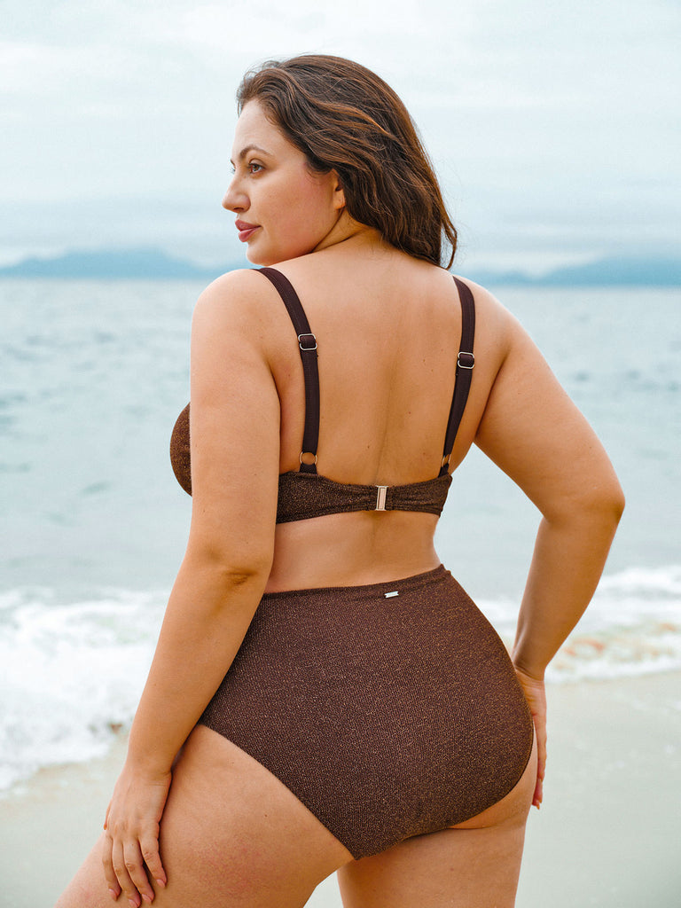 Women Knitted Nylon Bikini Tops Sustainable Plus Size Bikinis - BERLOOK