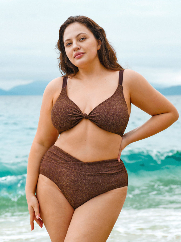 Women Knitted Nylon Bikini Tops Sustainable Plus Size Bikinis - BERLOOK