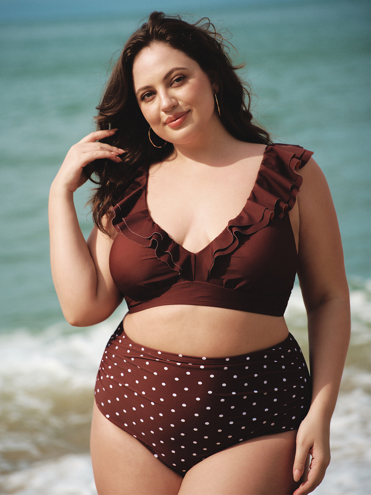 Women Knitted Nylon Bikini Tops Sustainable Plus Size Bikinis - BERLOOK