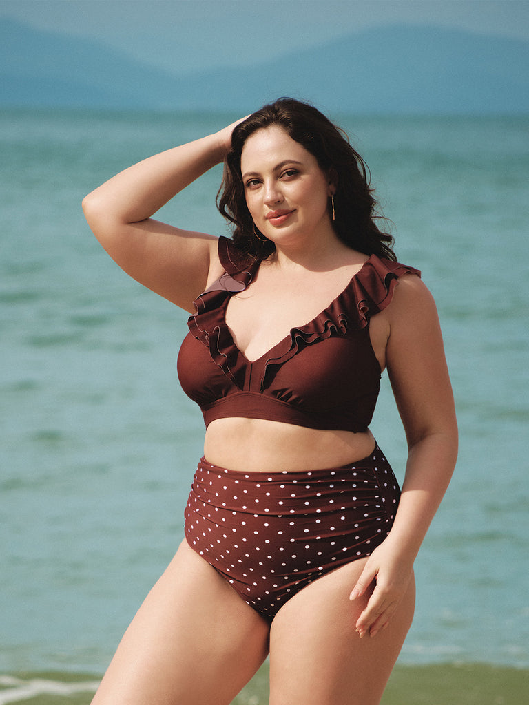 Women Knitted Nylon Bikini Tops Sustainable Plus Size Bikinis - BERLOOK