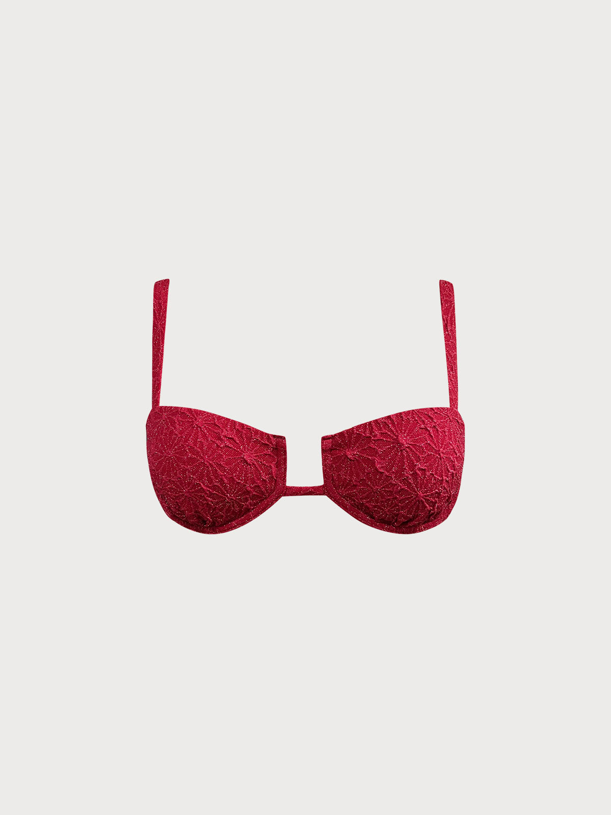 Women Knitted Nylon Bikini Tops Wine Red Sustainable Bikinis - BERLOOK