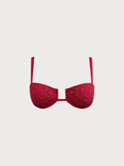 Women Knitted Nylon Bikini Tops Wine Red Sustainable Bikinis - BERLOOK