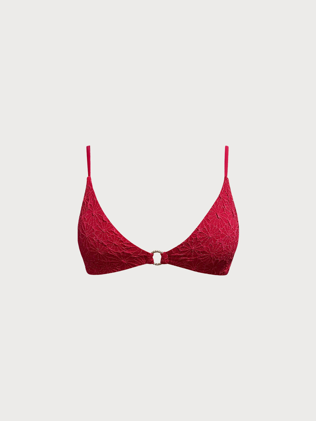 Women Knitted Nylon Bikini Tops Wine Red Sustainable Bikinis - BERLOOK