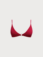 Women Knitted Nylon Bikini Tops Wine Red Sustainable Bikinis - BERLOOK