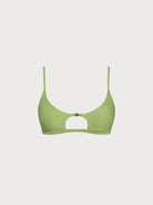 Women Knitted Nylon Bikinis Tops Light Green Sustainable Bikinis - BERLOOK