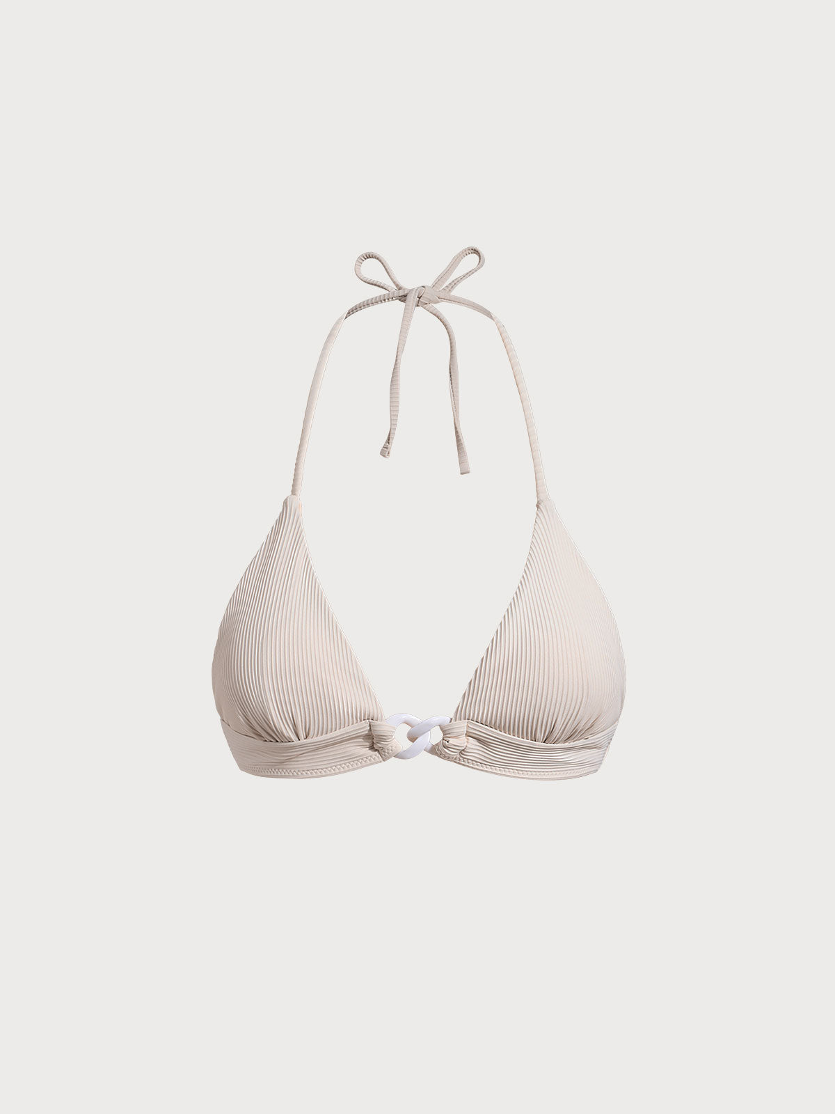 Women Knitted Nylon Bikinis Tops Off White Sustainable Bikinis - BERLOOK