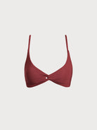 Women Knitted Nylon Bikinis Tops Wine Red Sustainable Bikinis - BERLOOK