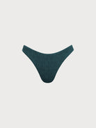 Women Knitted Nylon blended Bikini Bottom Dark Green Sustainable Bikinis - BERLOOK