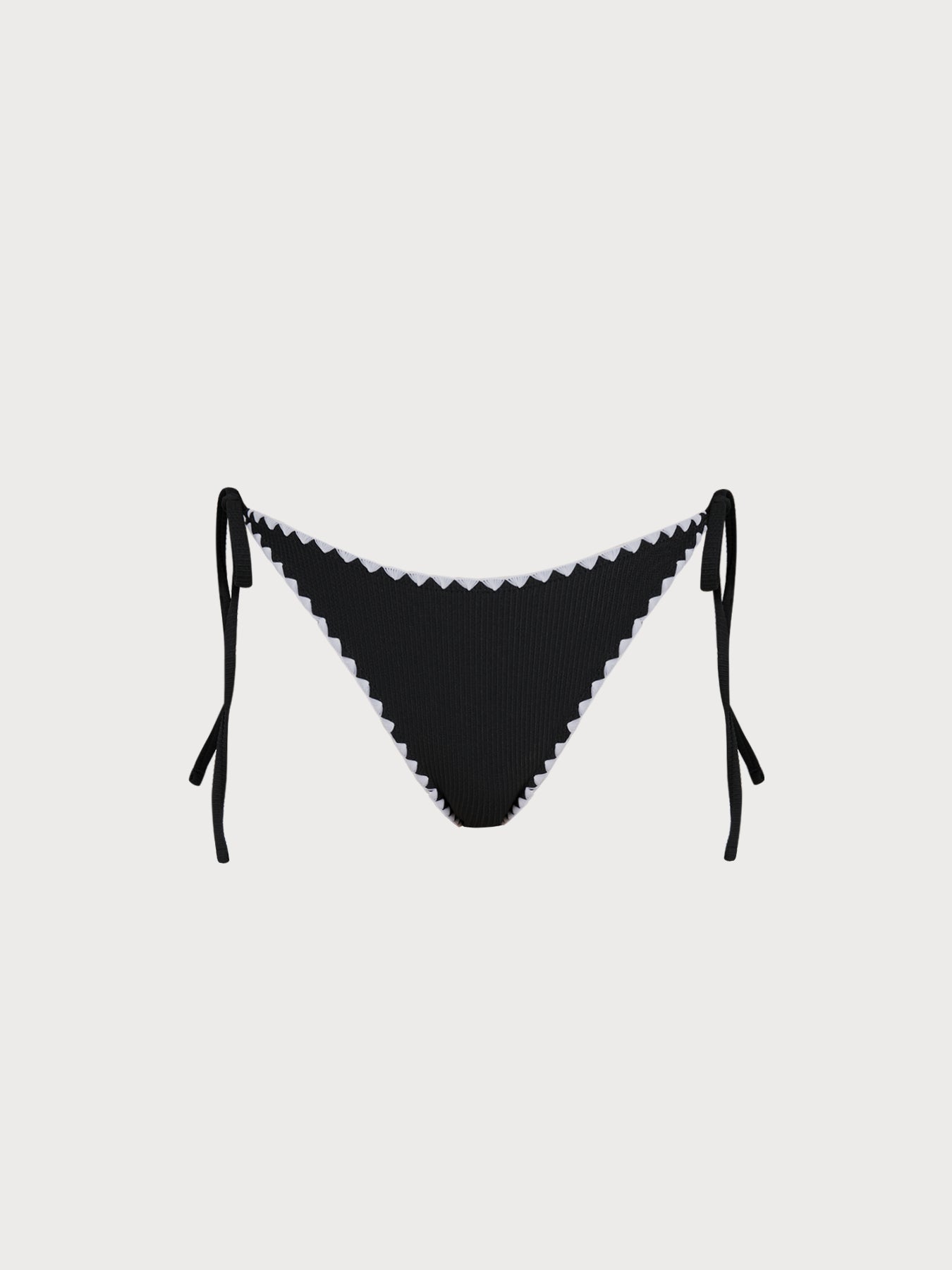 Women Knitted Nylon blended Bikini Bottoms Black Sustainable Bikinis - BERLOOK