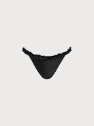 Women Knitted Nylon blended Bikini Bottoms Black Sustainable Bikinis - BERLOOK