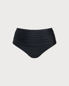 Women Knitted Nylon blended Bikini Bottoms Black Sustainable Plus Size Tankinis - BERLOOK