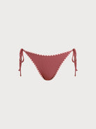 Women Knitted Nylon blended Bikini Bottoms Brick Red Sustainable Bikinis - BERLOOK