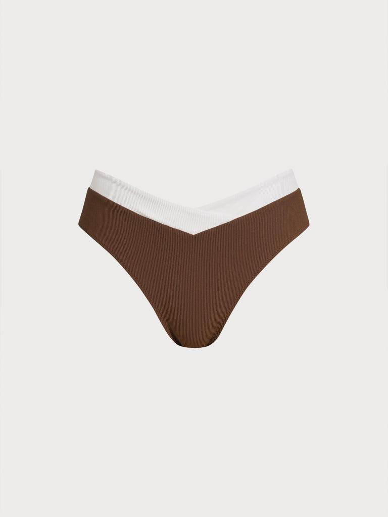 Women Knitted Nylon blended Bikini Bottoms Brown Sustainable Bikinis - BERLOOK
