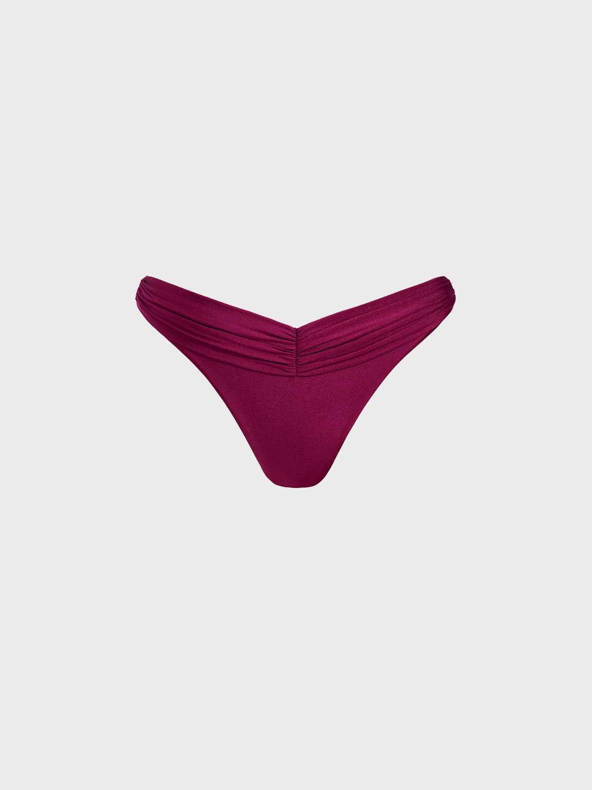 Women Knitted Nylon Blended Bikini Bottoms Burgundy Sustainable Bikinis - BERLOOK