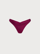 Women Knitted Nylon Blended Bikini Bottoms Burgundy Sustainable Bikinis - BERLOOK