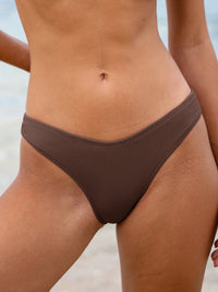 Women Knitted Nylon blended Bikini Bottoms Coffee Sustainable Bikinis - BERLOOK