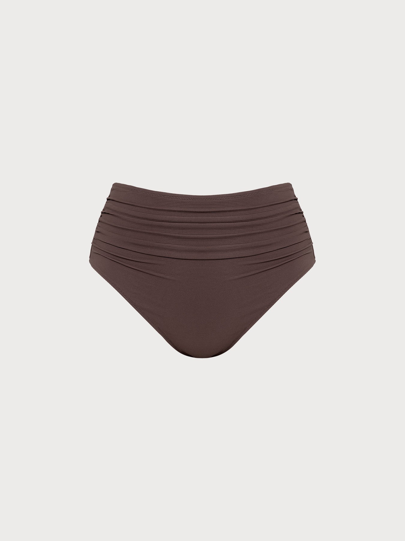 Women Knitted Nylon blended Bikini Bottoms Coffee Sustainable Plus Size Bikinis - BERLOOK