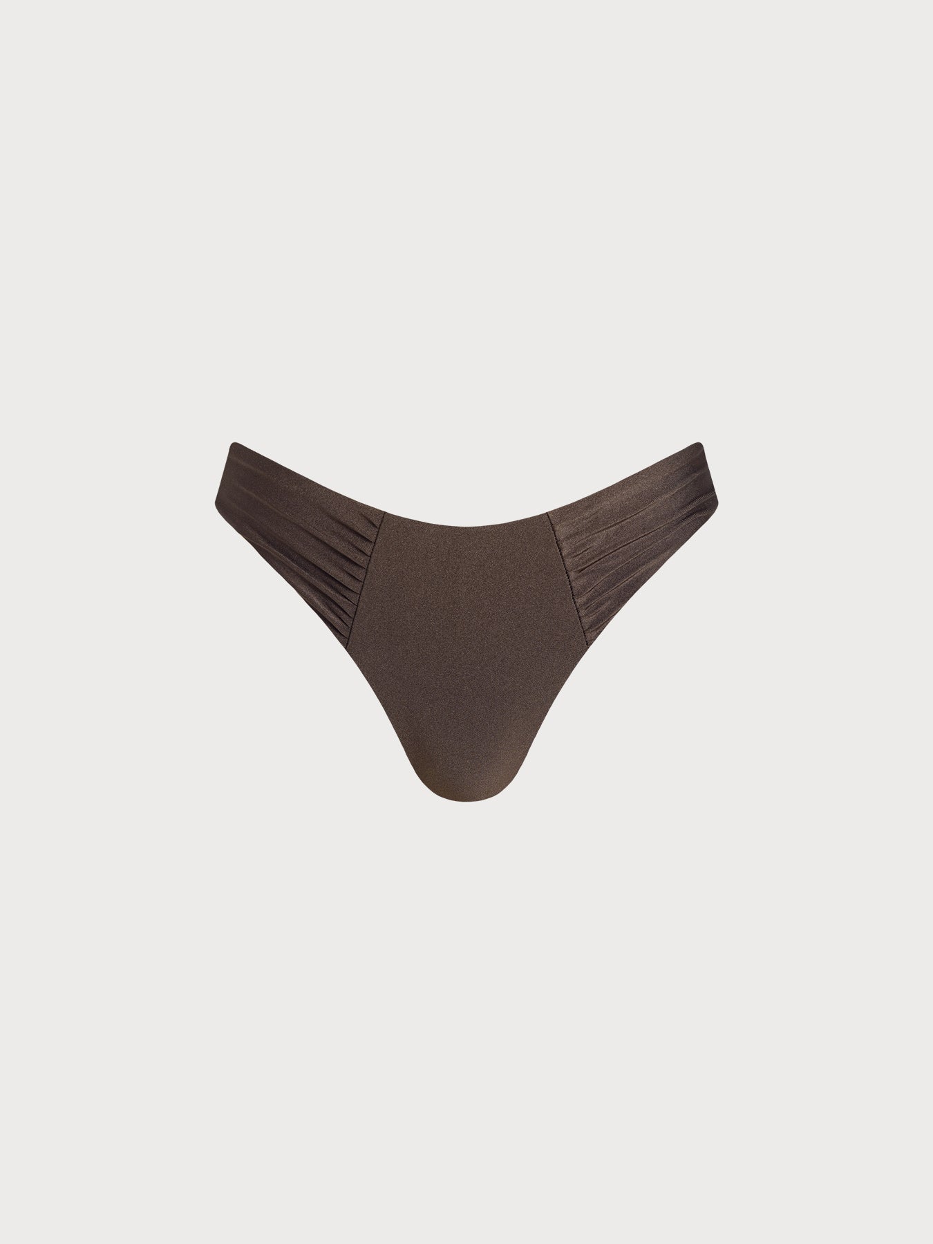 Women Knitted Nylon Blended Bikini Bottoms Dark Coffee Sustainable Bikinis - BERLOOK