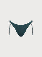 Women Knitted Nylon blended Bikini Bottoms Dark Green Sustainable Bikinis - BERLOOK