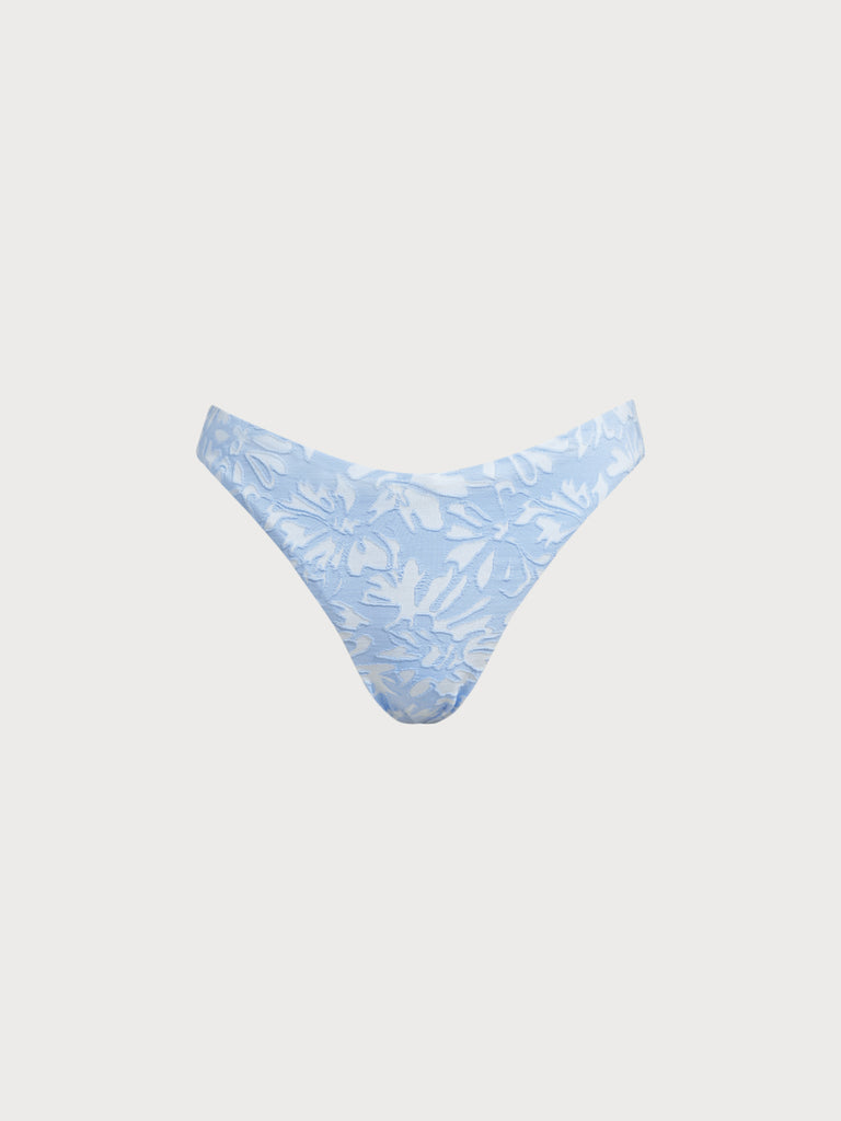 Women Knitted Nylon blended Bikini Bottoms Light Blue Sustainable Bikinis - BERLOOK