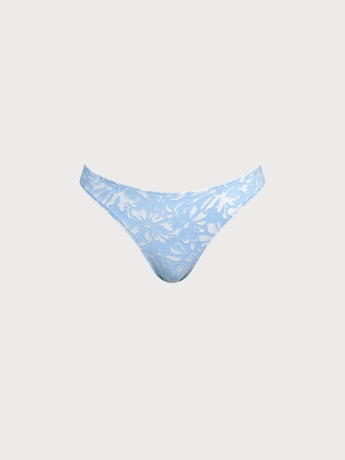 Women Knitted Nylon blended Bikini Bottoms Light Blue Sustainable Bikinis - BERLOOK