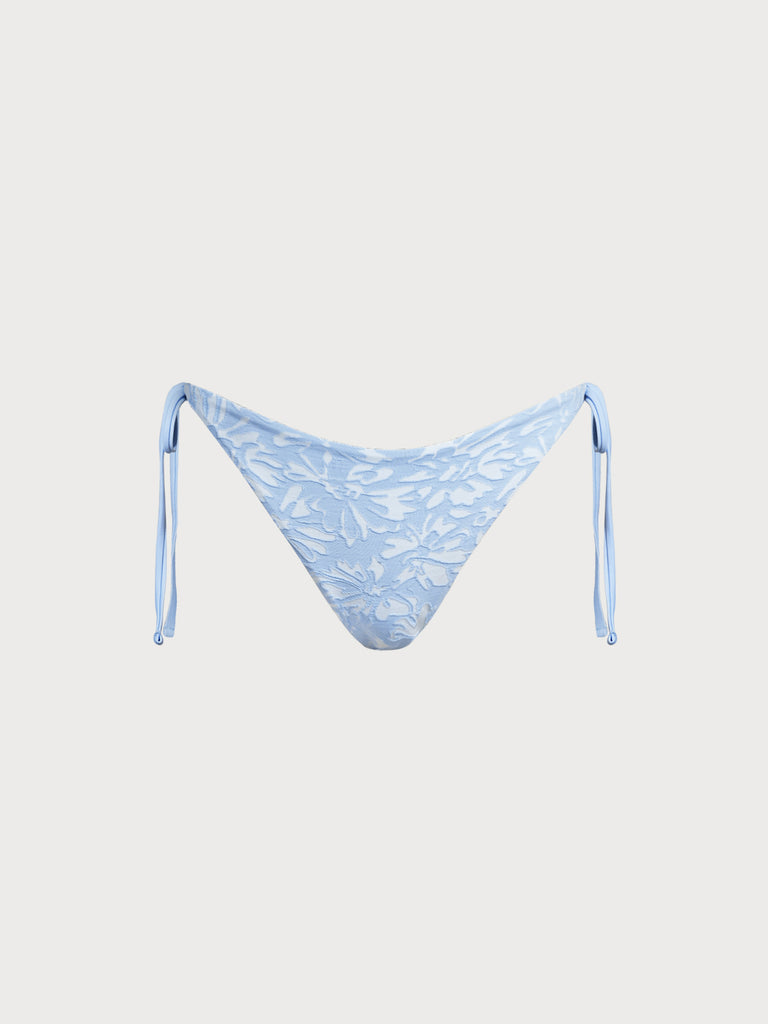 Women Knitted Nylon blended Bikini Bottoms Light Blue Sustainable Bikinis - BERLOOK