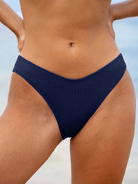 Women Knitted Nylon blended Bikini Bottoms Navy Sustainable Bikinis - BERLOOK