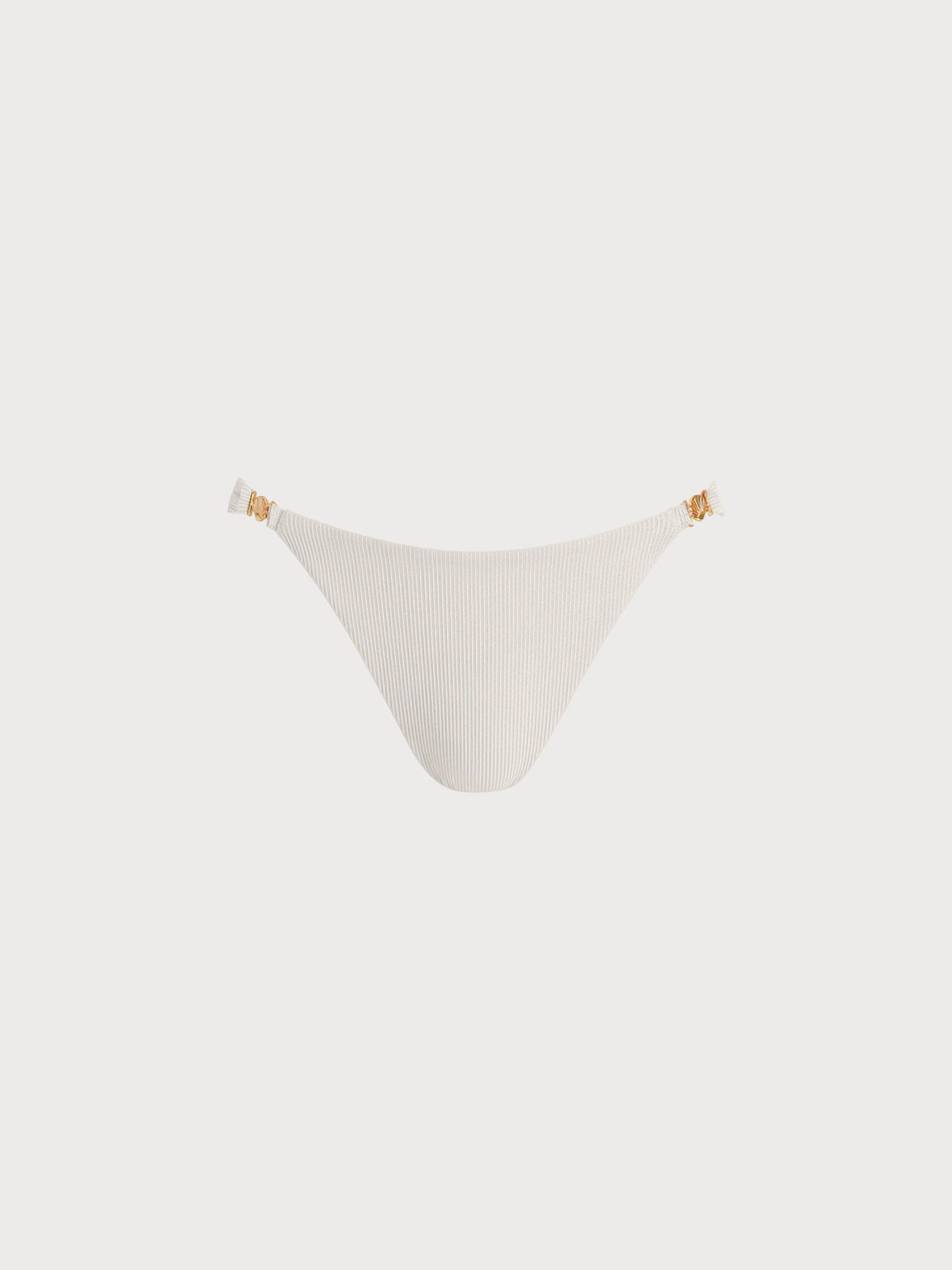 Women Knitted Nylon blended Bikini Bottoms Off White Sustainable Bikinis - BERLOOK