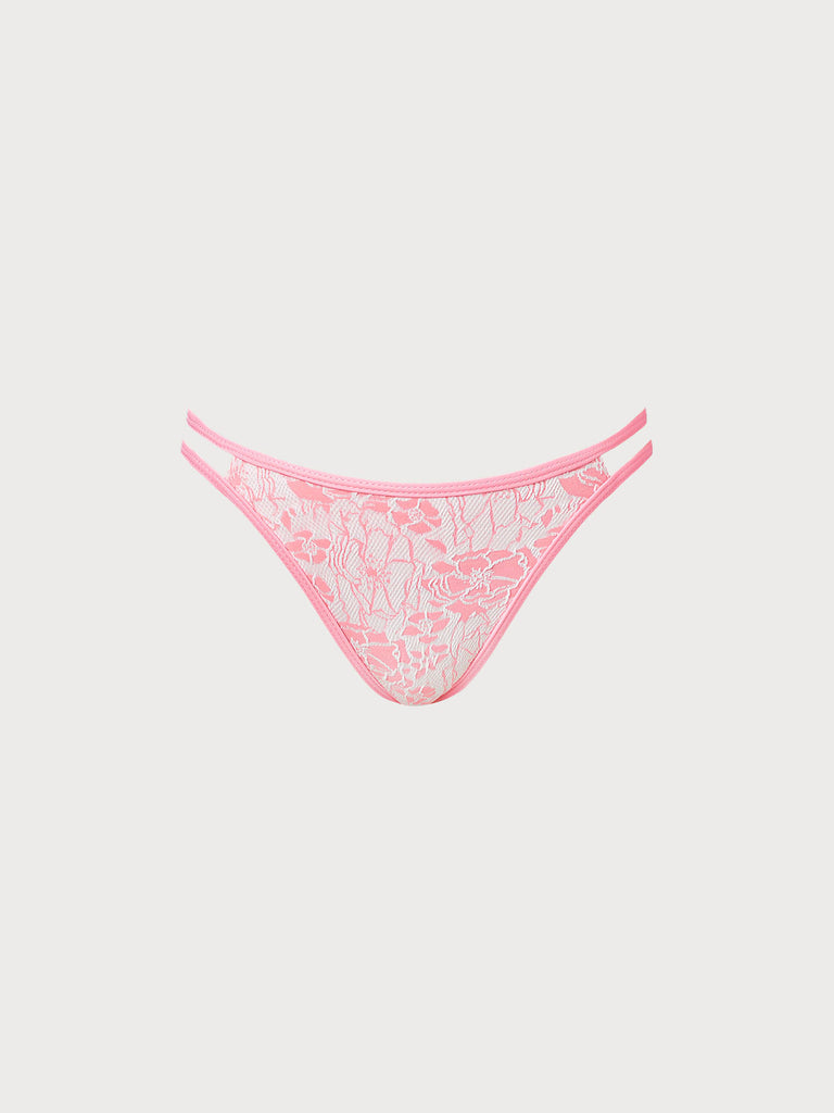 Women Knitted Nylon blended Bikini Bottoms Pink Sustainable Bikinis - BERLOOK