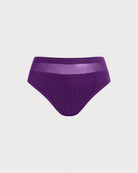 Women Knitted Nylon blended Bikini Bottoms Purple Sustainable Plus Size Bikinis - BERLOOK