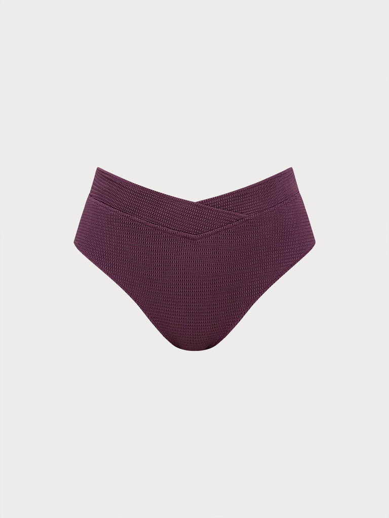 Women Knitted Nylon blended Bikini Bottoms Purple Sustainable Plus Size Tankinis - BERLOOK