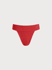 Women Knitted Nylon blended Bikini Bottoms Red Sustainable Bikinis - BERLOOK