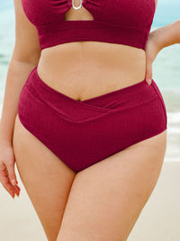 Women Knitted Nylon blended Bikini Bottoms Red Sustainable Plus Size Bikinis - BERLOOK