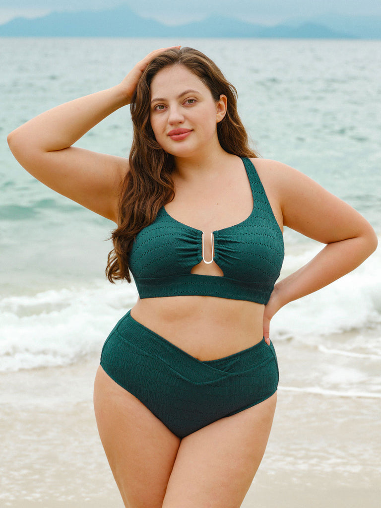 Women Knitted Nylon blended Bikini Bottoms Sustainable Plus Size Bikinis - BERLOOK