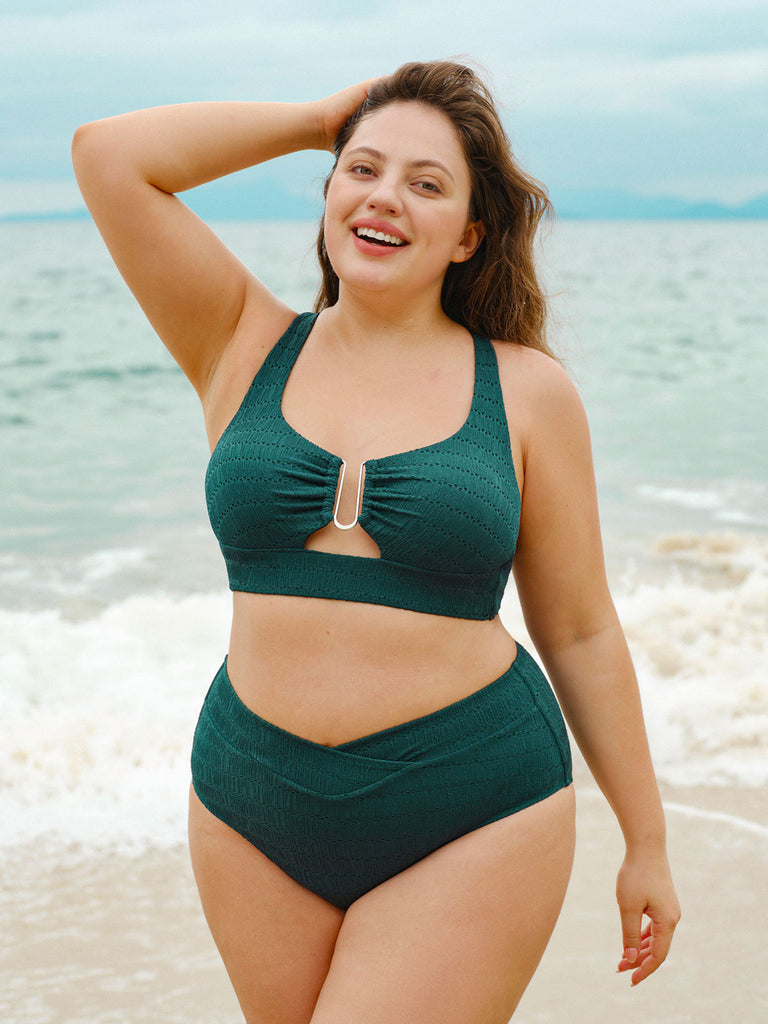 Women Knitted Nylon blended Bikini Bottoms Sustainable Plus Size Bikinis - BERLOOK