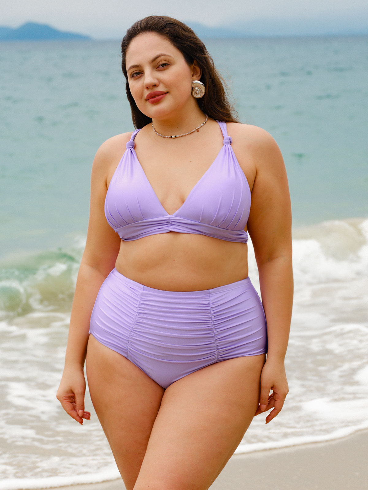 Women Knitted Nylon Blended Bikini Bottoms Sustainable Plus Size Bikinis - BERLOOK