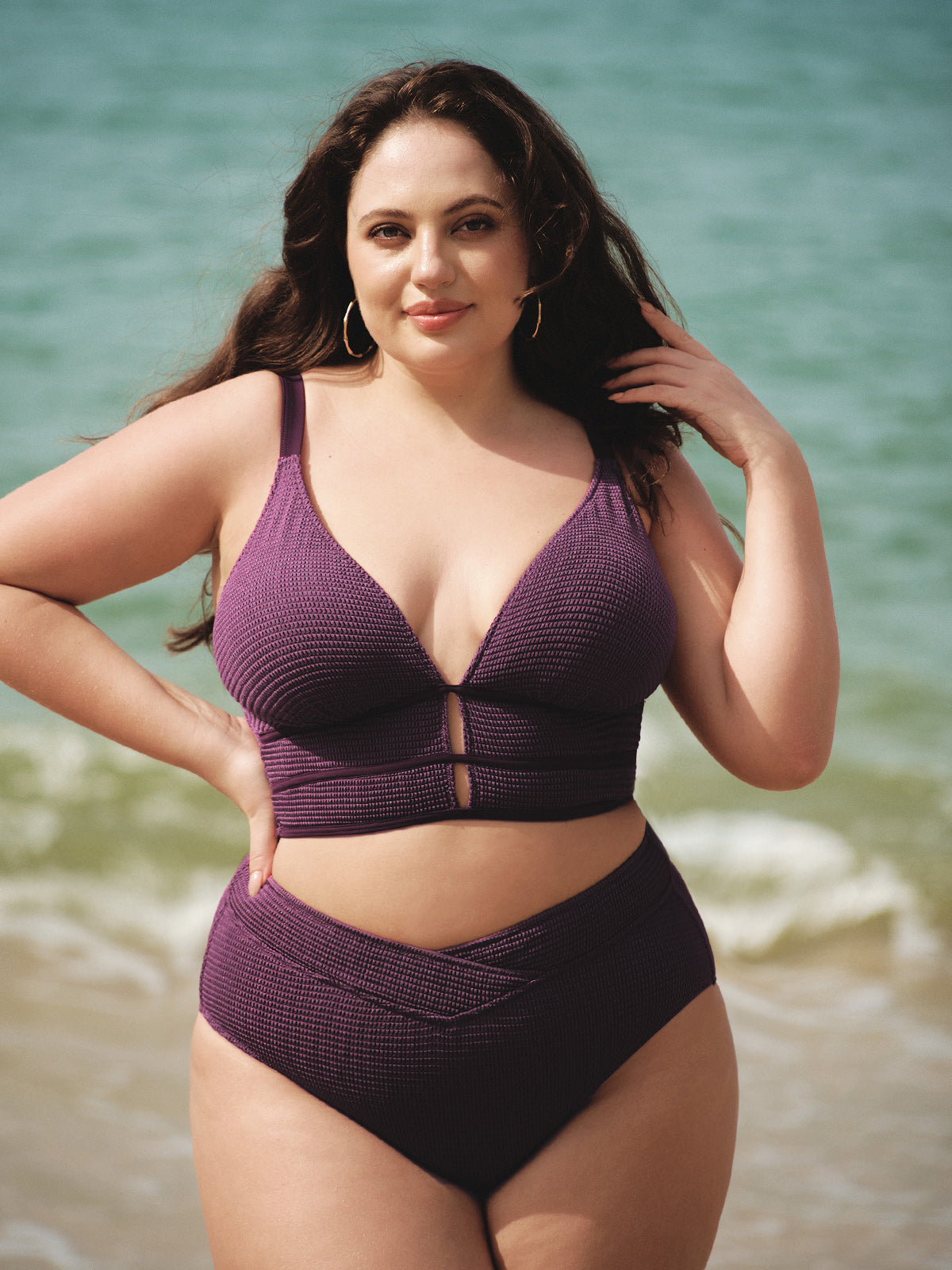 Women Knitted Nylon blended Bikini Bottoms Sustainable Plus Size Tankinis - BERLOOK