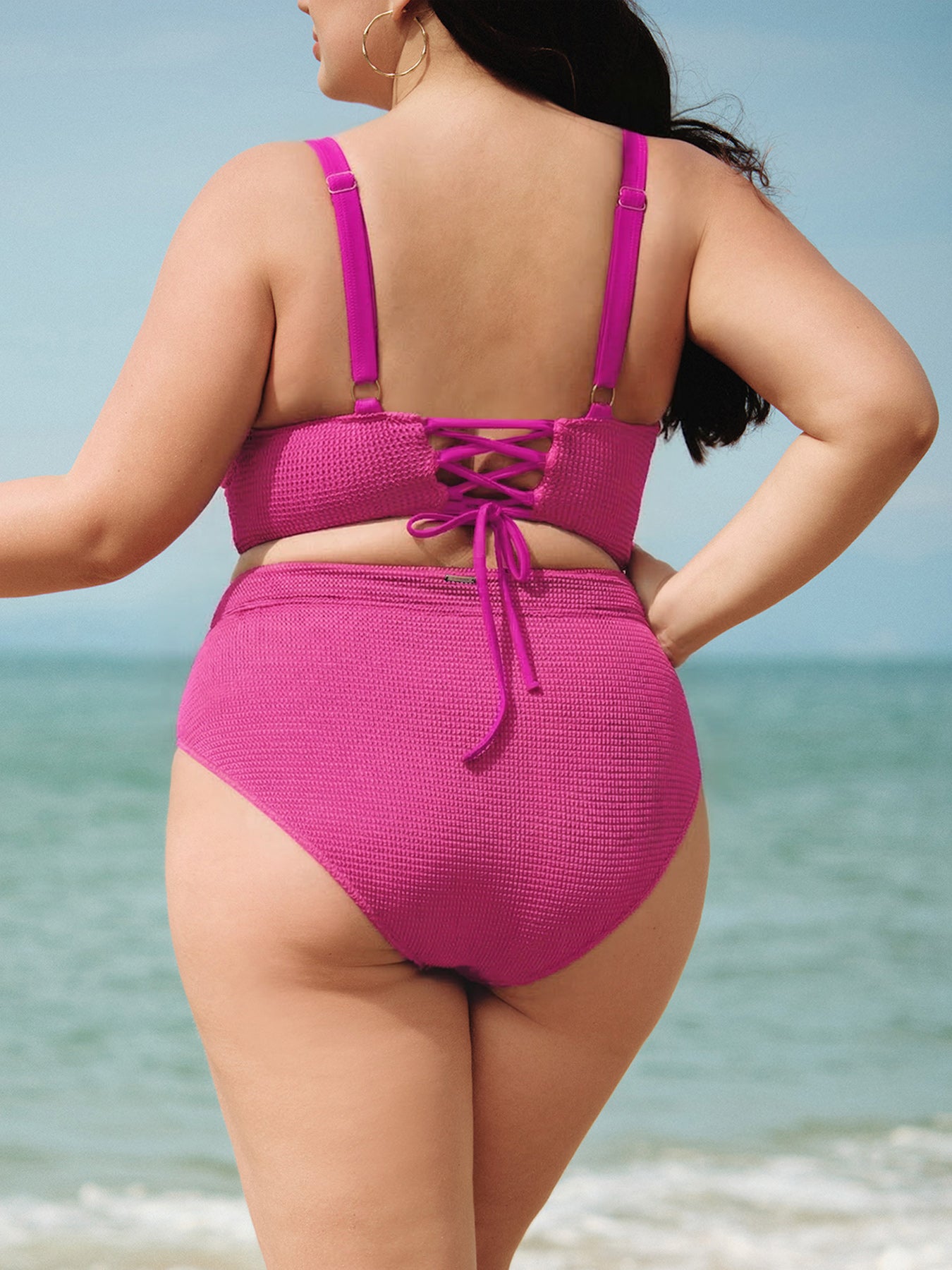 Women Knitted Nylon blended Bikini Bottoms Sustainable Plus Size Tankinis - BERLOOK