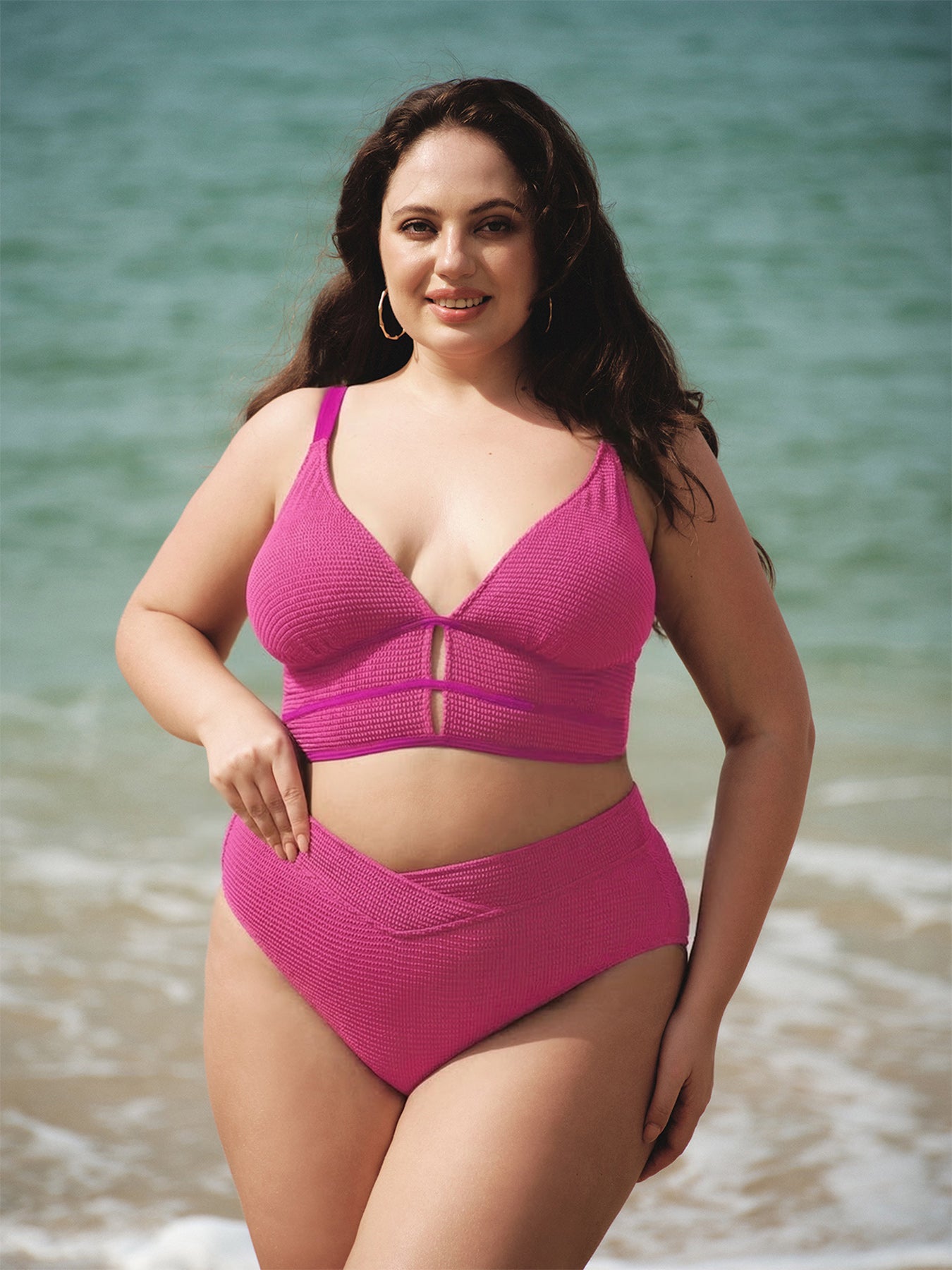 Women Knitted Nylon blended Bikini Bottoms Sustainable Plus Size Tankinis - BERLOOK