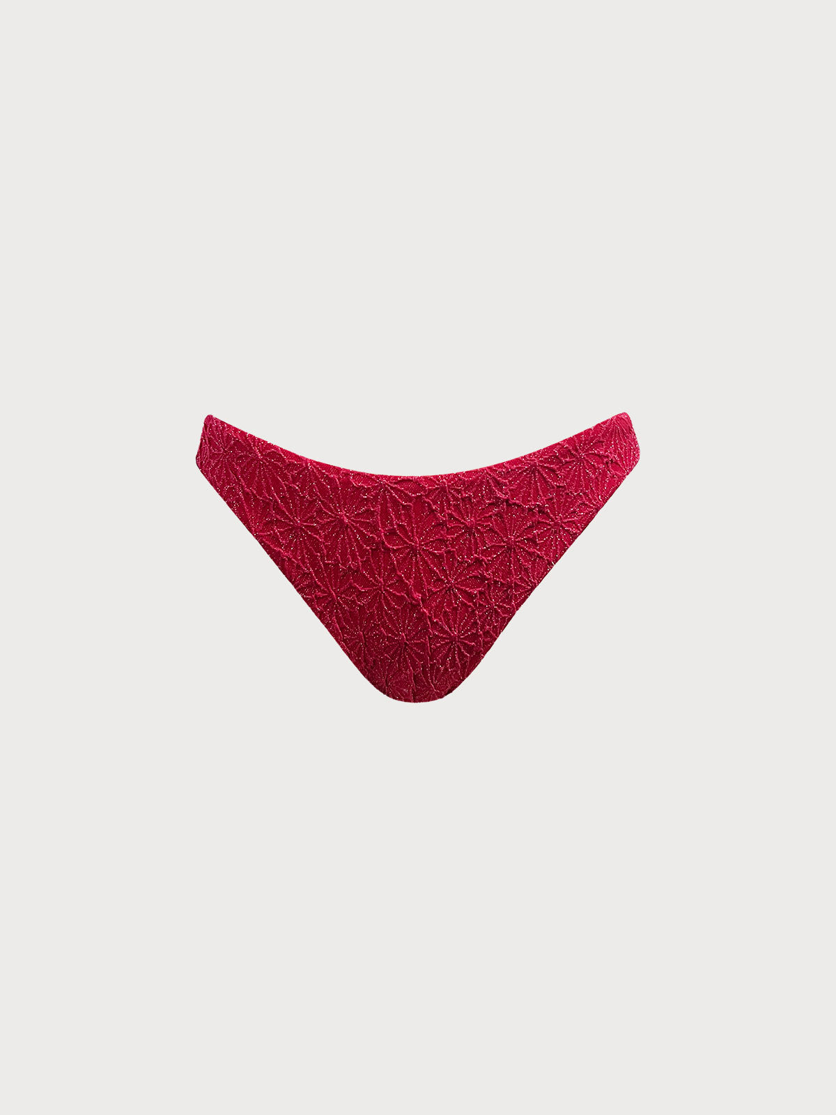 Women Knitted Nylon blended Bikini Bottoms Wine Red Sustainable Bikinis - BERLOOK