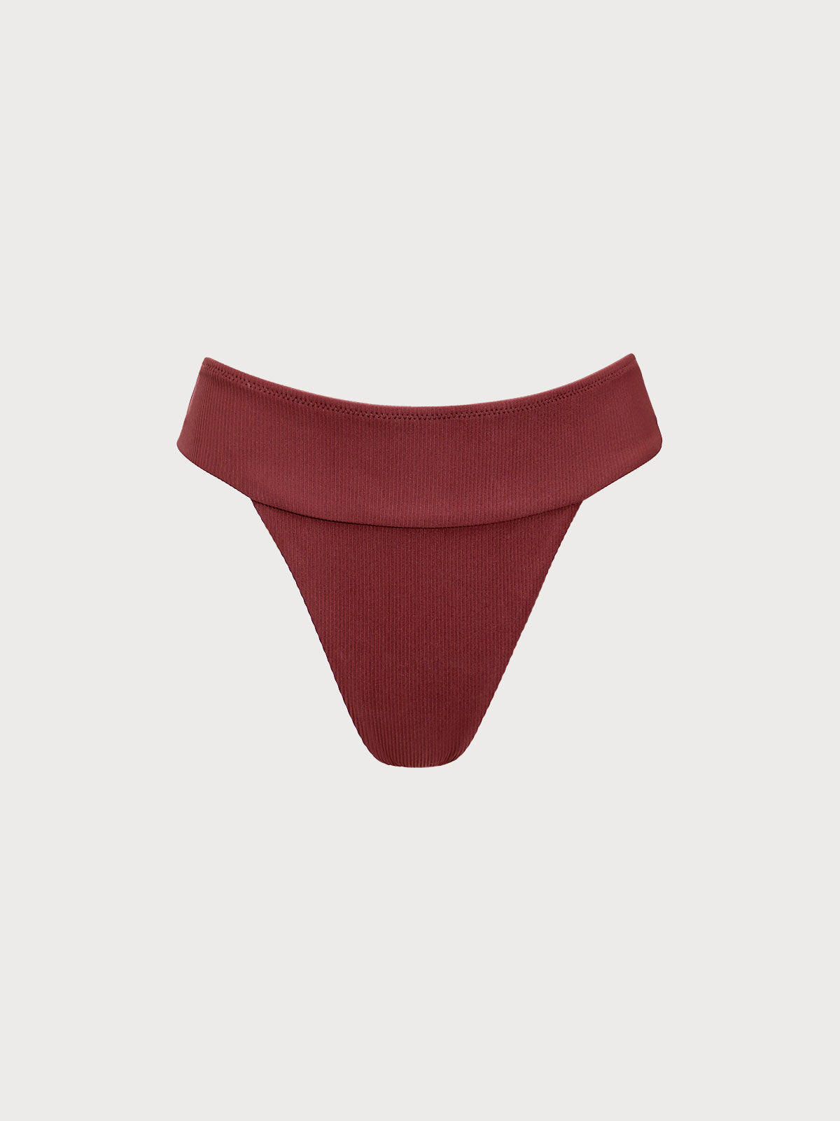 Women Knitted Nylon blended Bikini Bottoms Wine Red Sustainable Bikinis - BERLOOK