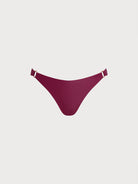 Women Knitted Nylon blended Bikini Bottoms Wine Red Sustainable Bikinis - BERLOOK