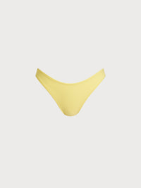 Women Knitted Nylon blended Bikini Bottoms Yellow Sustainable Bikinis - BERLOOK