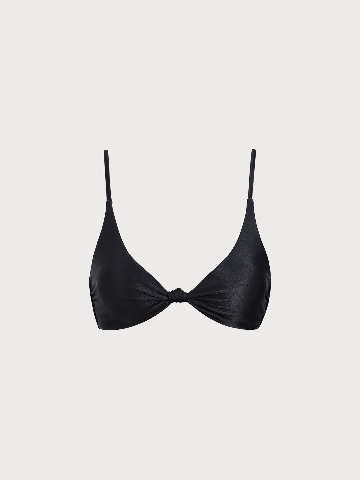 Women Knitted Nylon blended Bikini Tops Black Sustainable Bikinis - BERLOOK