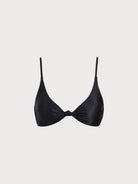 Women Knitted Nylon blended Bikini Tops Black Sustainable Bikinis - BERLOOK