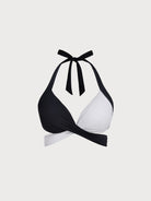 Women Knitted Nylon blended Bikini Tops Black Sustainable Plus Size Bikinis - BERLOOK