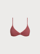 Women Knitted Nylon blended Bikini Tops Brick Red Sustainable Bikinis - BERLOOK