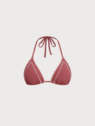 Women Knitted Nylon blended Bikini Tops Brick Red Sustainable Bikinis - BERLOOK
