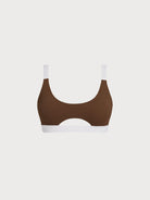Women Knitted Nylon blended Bikini Tops Brown Sustainable Bikinis - BERLOOK
